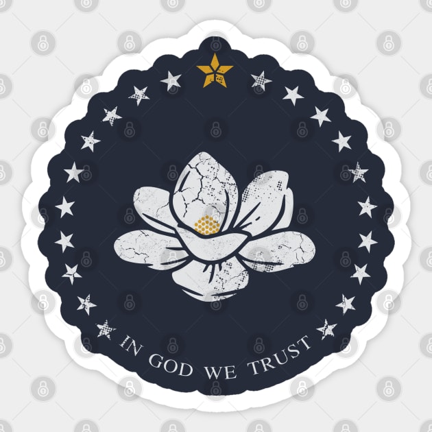 Mississippi Flag In God We Trust Sticker by E